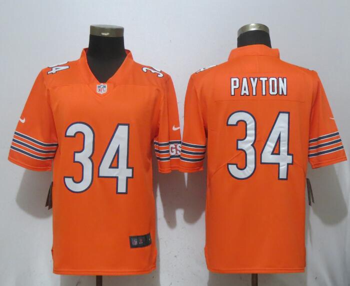 Men Chicago Bears #34 Payton Orange Vapor Untouchable Limited Player NFL Jerseys->new england patriots->NFL Jersey